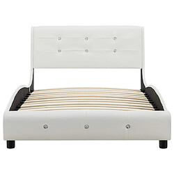 Avis vidaXL Lit avec matelas Blanc Similicuir 90 x 200 cm