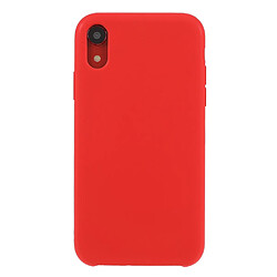 Coque en silicone solide soyeux rouge pour votre Apple iPhone XR 6.1 pouces