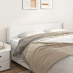 Maison Chic Tête de lit scandinave avec oreilles,meuble de chambre Blanc 203x16x78/88 cm Similicuir -MN73853