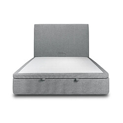 Sommeil de plomb Lit coffre 200x200cm avec tête de lit tapissier Tissu Gris anthracite - Hauteur totale : 39cm