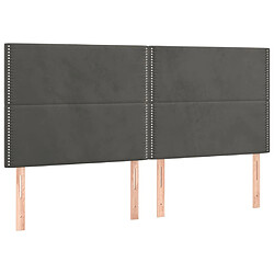 Avis vidaXL Tête de lit à LED Gris foncé 180x5x118/128 cm Velours