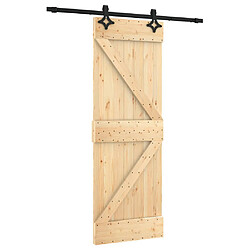 vidaXL Porte coulissante et kit de quincaillerie 70x210 cm pin massif