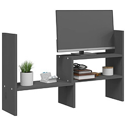 Avis vidaXL Support pour moniteur Gris (39-72)x17x43 cm Bois de pin solide