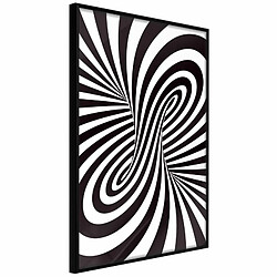 Paris Prix Affiche Murale Encadrée Black and White Swirl 20 x 30 cm Noir