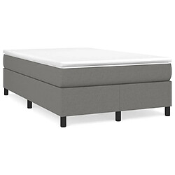 Maison Chic Lit adulte- Lit + matelas,Sommier à lattes de lit avec matelas gris foncé 120x190cm tissu -GKD15408