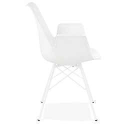 Avis Mes Fauteuil design blanc et piètement en métal blanc - SHAFT