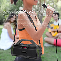 Avis Yonis Enceinte Bluetooth 5.0 Portable Outdoor Karaoke Avec Microphone Et Sangle