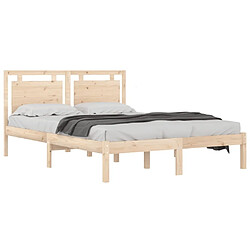 Avis Maison Chic Lit adulte - Lit simple Cadre de lit,Structure du lit Contemporain Bois massif 140x190 cm -MN58848