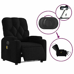 Maison Chic Fauteuil Relax pour salon, Fauteuil de massage inclinable électrique Noir Tissu -GKD25056 pas cher