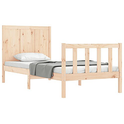 Avis Maison Chic Cadre/structure de lit et tête de lit pour adulte - Lit Moderne Chambre 100x200 cm bois massif -MN28384