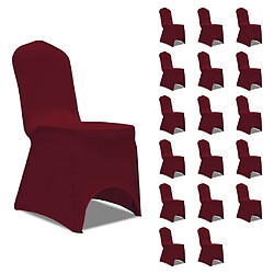 Decoshop26 Housses élastiques de chaise Bordeaux 18 pièces DEC022539