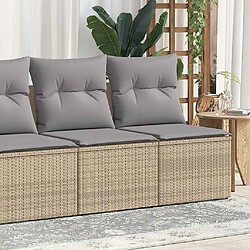 vidaXL Salon de jardin avec coussins 2 pcs beige résine tressée acacia