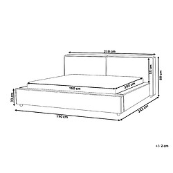 Avis Beliani Lit double 160 x 200 cm en bouclé marron LINARDS