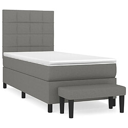 Maison Chic Lit Adulte - Lit simple Lit à sommier tapissier avec matelas moelleux - Meuble de Chambre - Gris foncé 100x200cm Tissu -MN95340