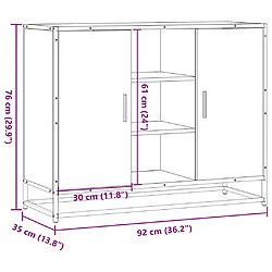 vidaXL Buffet noir 92x35x76 cm bois d’ingénierie pas cher