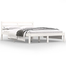 vidaXL Cadre de lit sans matelas 120x190 cm blanc