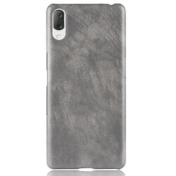 Wewoo Coque antichoc Litchi Texture PC + PU pour Sony Xperia L3 (Gris)