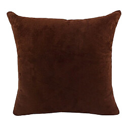 Couvre-oreiller en daim velours de couleur unie Throw Taie d'oreiller chocolat-60x60cm