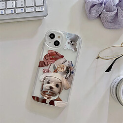 GUPBOO Étui pour iPhoneXsMax Verre à vin rouge dessin animé chien étui en silicone pour téléphone portable