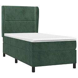 Avis Maison Chic Structures de lit + matelas,Lit à sommier tapissier avec matelas Vert foncé 90x200 cm -MN80975