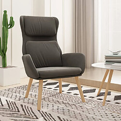 vidaXL Chaise de relaxation Gris foncé Velours