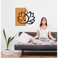 EPIKASA Décoration Murale en Métal et Bois Fleur de Lotus 5