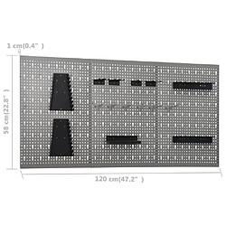 Avis vidaXL Établi avec 3 panneaux muraux et 1 armoire