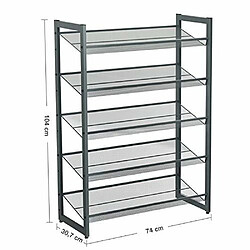 Acheter SONGMICS Porte-chaussures Empilable, Étagère à chaussures de 5 Niveaux, Treillis métallique, Organisateur de chaussures à plat ou à l’ incliné pour 15-20 Paires de chaussures, Gris foncé LMR005GB