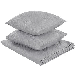 Beliani Couvre-lits avec coussins ALAMUT Tissu 140 x 210 cm Gris Unicolore