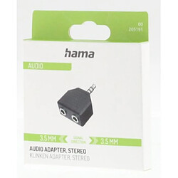 HAMA Adaptateur audio, jack mâle 3,5 mm-2 jacks stéréo femelle 3,5m, stéréo