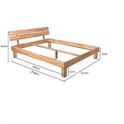Le Quai Des Affaires Lit RIVA 160x200 cm/ Hêtre massif huilé pas cher