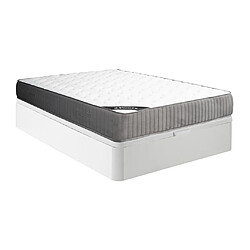 Vente-Unique Ensemble 140 x 190 cm sommier coffre blanc + matelas mousse HR et accueil latex ép.30cm - MALINO de YSMÉE