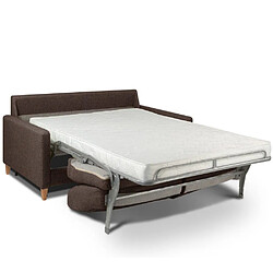 Inside 75 Canapé convertible OGGETTO matelas 16 cm système express sommier lattes 160cm RENATONISI microfibre marron