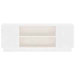 Acheter vidaXL Meuble TV Blanc 110x35x40,5 cm Bois de pin massif