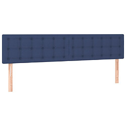 Avis vidaXL Tête de lit à LED Bleu 200x5x78/88 cm Tissu