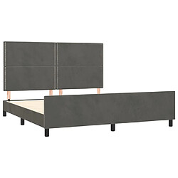 Acheter Maison Chic Lit adulte - Cadre Structure de lit avec tête de lit Contemporain Gris foncé 180x200 cm Velours -MN60513