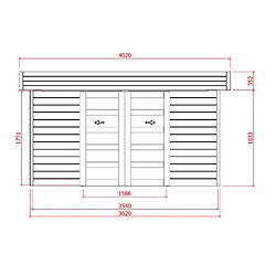 Solid Abri de jardin Stockholm 28 mm autoclave 3,6 x 2,4 m