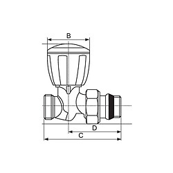 robinet thermostatique - droit - r432 - r432x033 - a visser - mâle - diametre 1/2 - giacomini r432x033