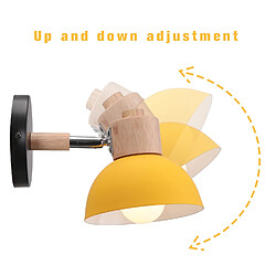 Acheter Stoex 15CM Applique Murale Rétro Moderne Applique Murale en Bois Et Métal, Angle Réglable, Lampe Murale Simple Pour Salon, Chambre À Coucher (Jaune) E27