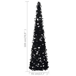 Acheter vidaXL Sapin de Noël artificiel escamotable noir 180 cm PET