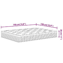 vidaXL Matelas à ressorts ensachés moyen 140x190 cm pas cher