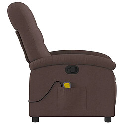 Acheter vidaXL Fauteuil de massage inclinable Marron foncé Tissu