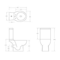 vidaXL Toilette en céramique écoulement d'eau à l'arrière noir pas cher