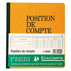 Registre standard Exacompta piqûre position de compte 4 colonnes 950 21 x 19 cm