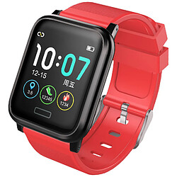 Chrono Montre Connectée pour Femmes Homme Sport Avec 1.3" Ecran Oxygène Moniteur de Sommeil Podomètre pour iOS Android-Rouge