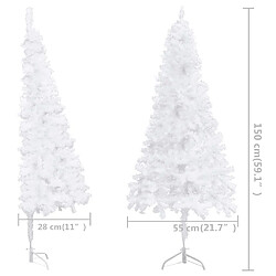 vidaXL Sapin de Noël artificiel d'angle Blanc 150 cm PVC pas cher