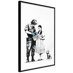 Paris Prix Affiche Murale Encadrée Banksy Stop and Search 20 x 30 cm Noir