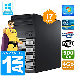 PC Tour DELL 7010 Core I7-3770 Ram 4Go Disque 500 Go Graveur DVD Wifi W7 - Occasion