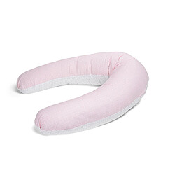 Dormalit Coussin de maternité et d'allaitement Bebe évolutif ROSE 160 CM - Déhoussable avec remplissage mircrofibres