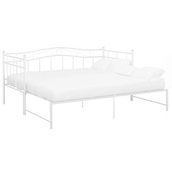 vidaXL Cadre de canapé-lit extensible sans matelas blanc 90x200 cm